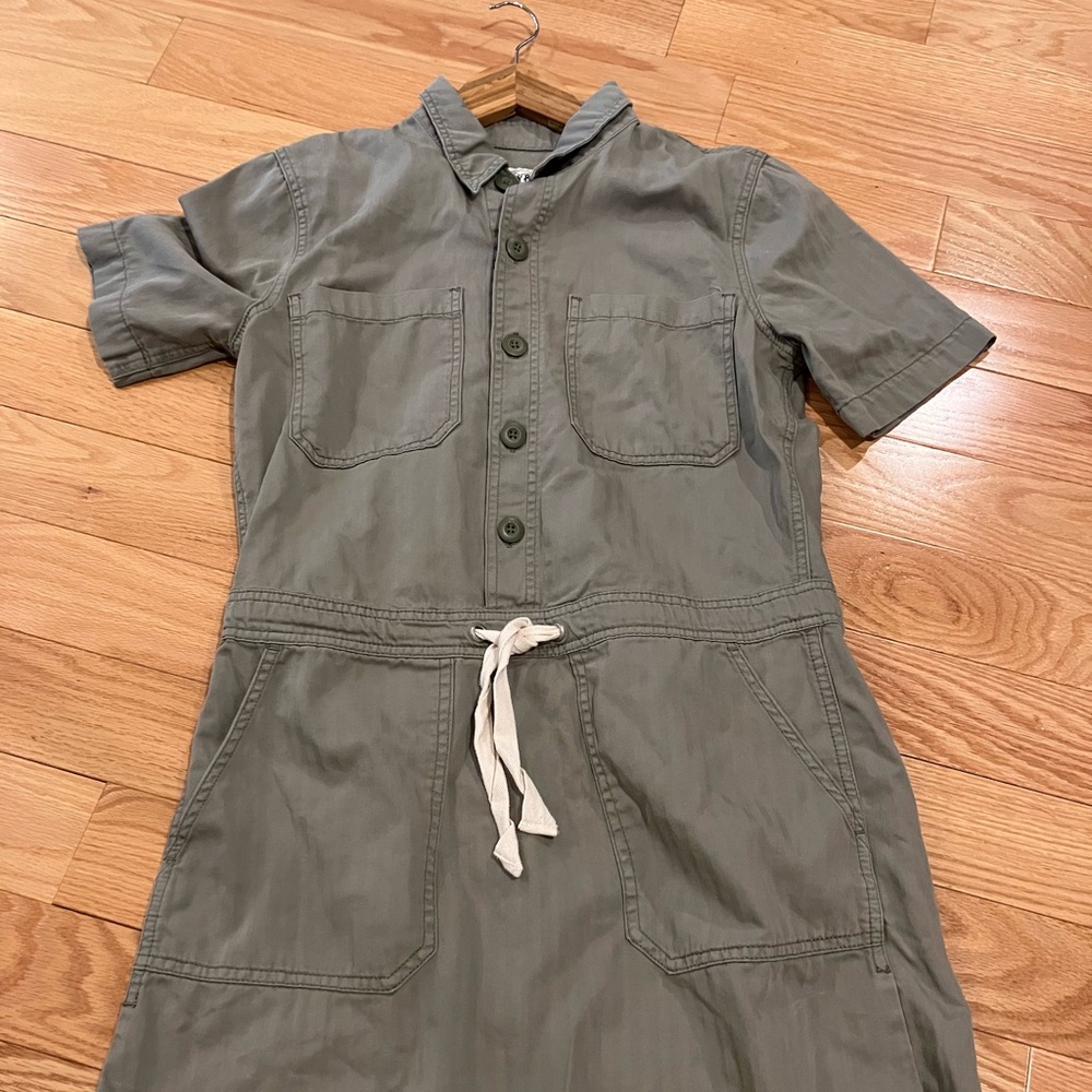 Lucky Brand Khaki Short Sleeve Button-Up Dress